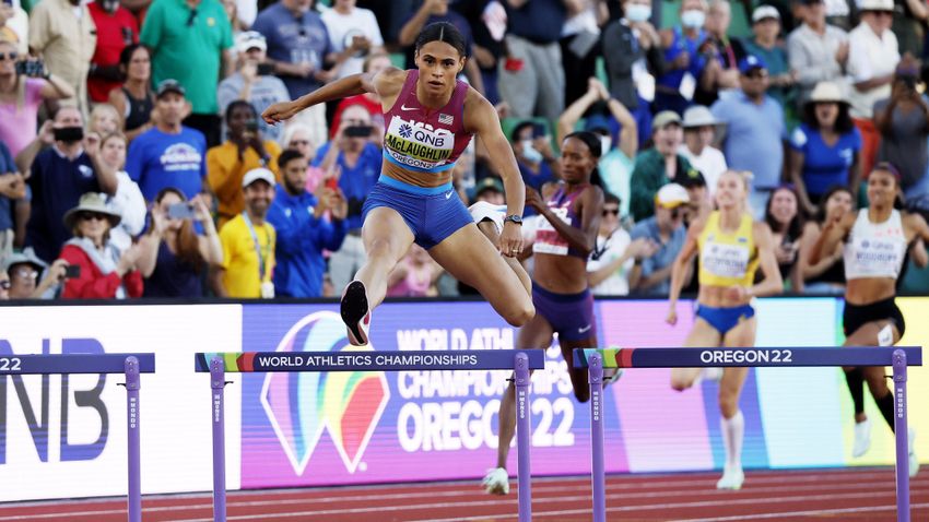 Sydney McLaughlin wins the women’s 400 hurdles with a world record