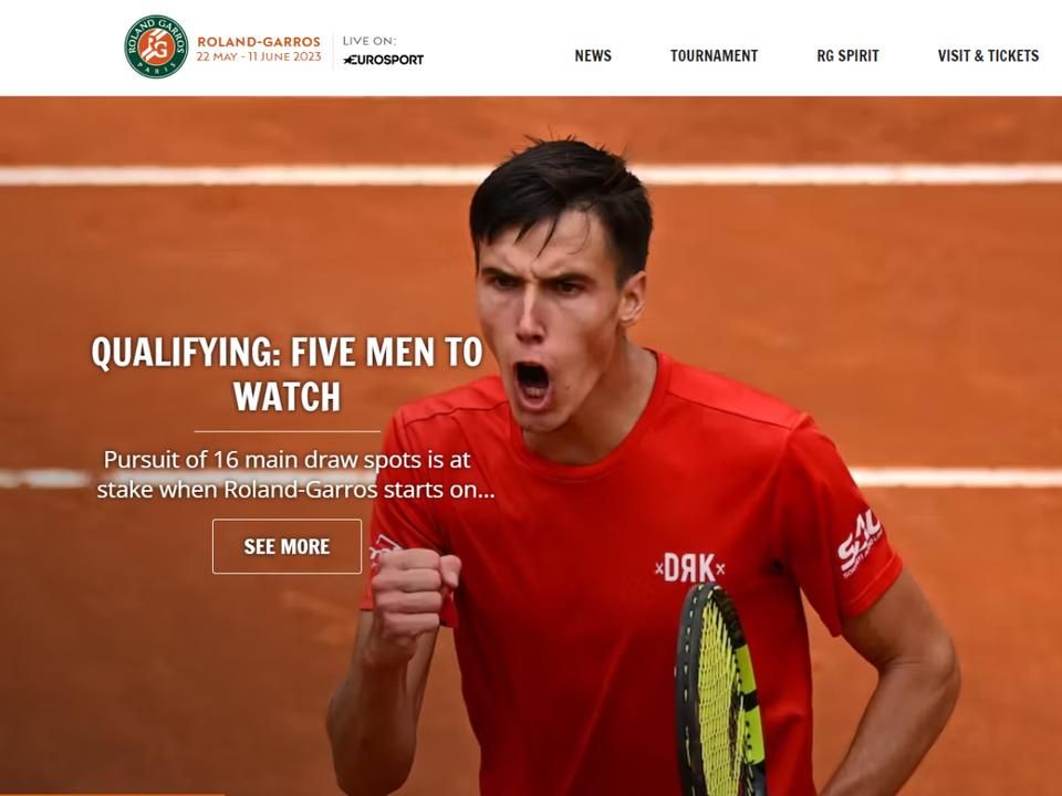 A Roland Garros honlapja Marozsán Fábiánnal