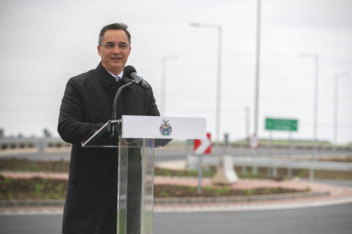 Papp László, Debrecen polgármestere a 33-as főút fejlesztés elkészült szakaszának átadóján haon