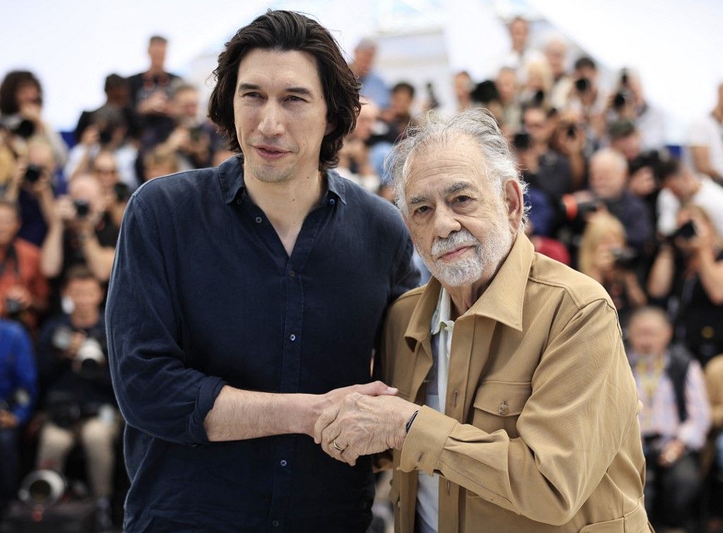 Adam Driver főszereplő és Francis Ford Coppola rendező a Megalopolis cannes-i premierjén