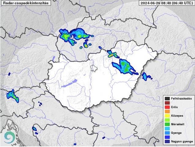 Így festett a radar képe szerdán, valamivel 9 óra előtt