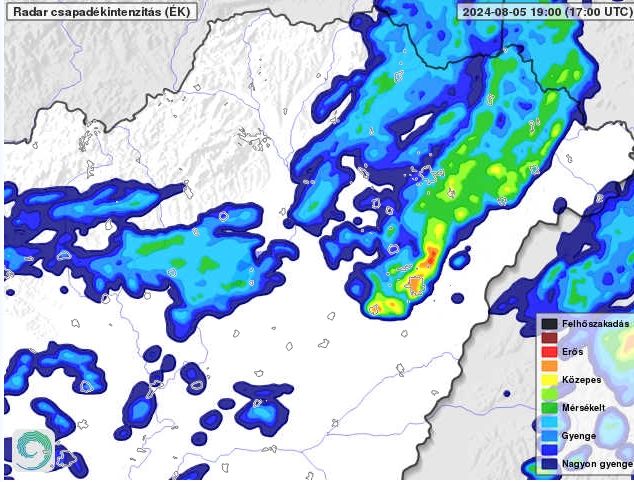 Az Országos Meteorológiai Szolgálat radarképe sem ígér túl sok jót ma estére