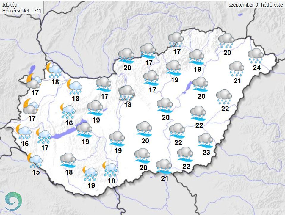 Az esti órákban ígérkezik a legtöbb eső, lehűlés is várható