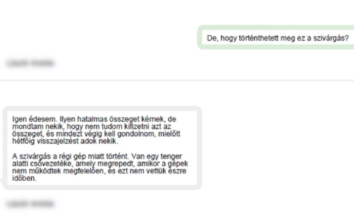 Részletek a csalóval folytatott beszélgetésből