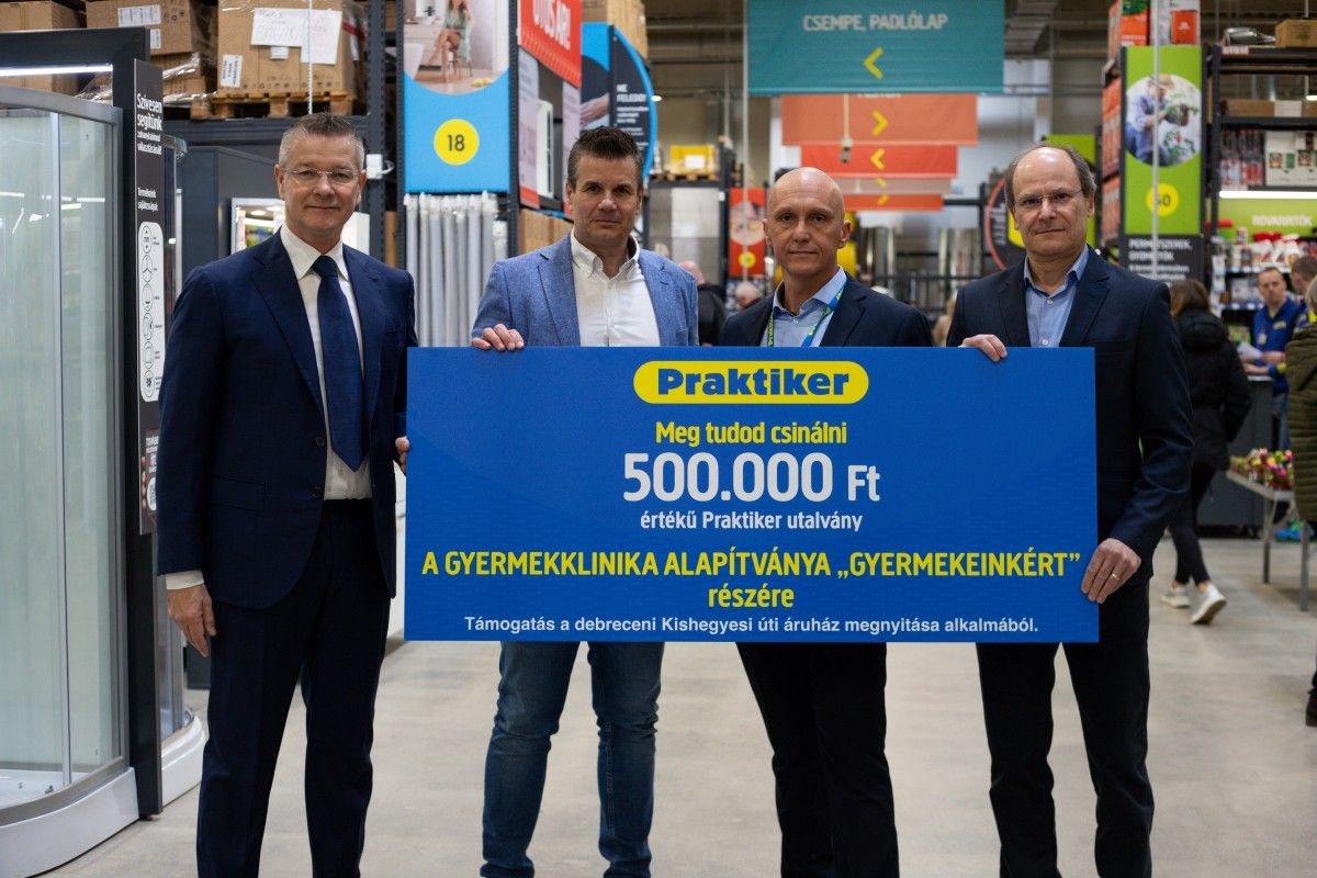 A Praktiker 500 ezer forint értékű ajándékutalvánnyal járult hozzá a betegellátáshoz és a mindennapi működéshez