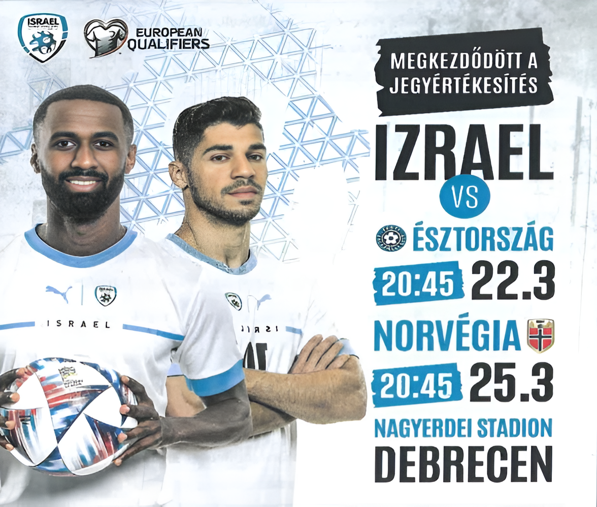 Debrecenben, a Nagyerdei Stadionban játssza világbajnoki selejtező mérkőzéseit az izraeli A-válogatott