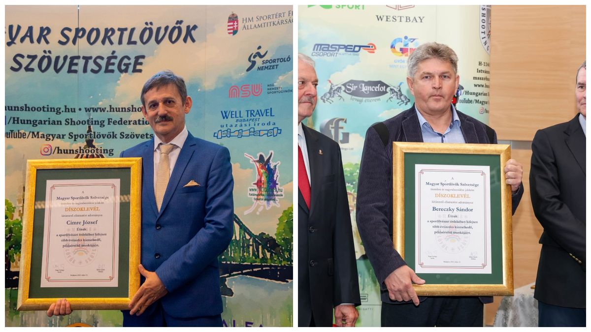 Cimre József és Bereczky Sándor debreceni sportlövőket tüntették ki