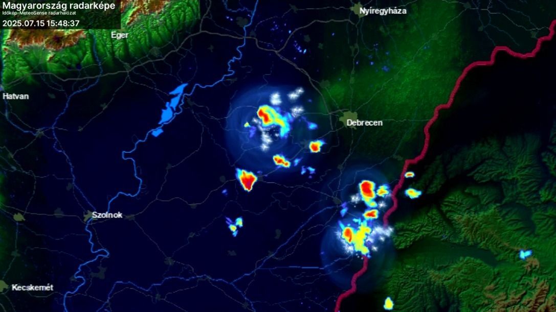 Debrecent is elérheti a jégeső és a vihar, a radar képe nem ígér túl sok jót a cívisvárosnak